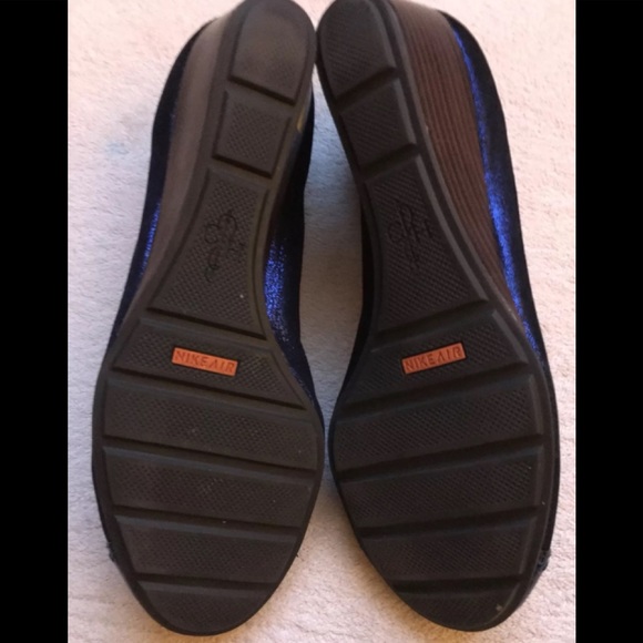 Cole Haan & Nike Air Collaboration, MILLY Wedge Heels, Size 6, Blue, Leather EUC - Picture 6 of 8